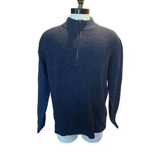 Schott Bros Wool 1/4 Button Sweater Men's Size XL Navy Heavy Weight Outdoors